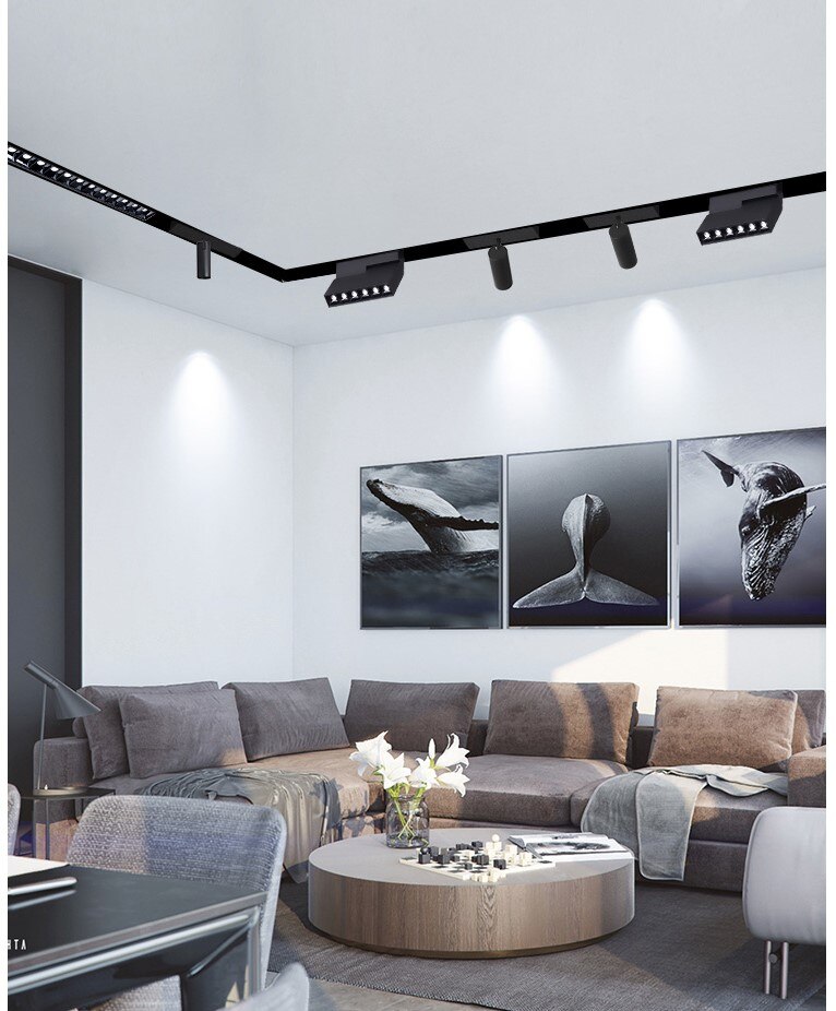 Verstelbare Magnetische LED Verlichting Track Spotlight Draaibare Track Verlichting Villa Kleding Winkel Verlichting Armatuur Plafond Rail Lampen