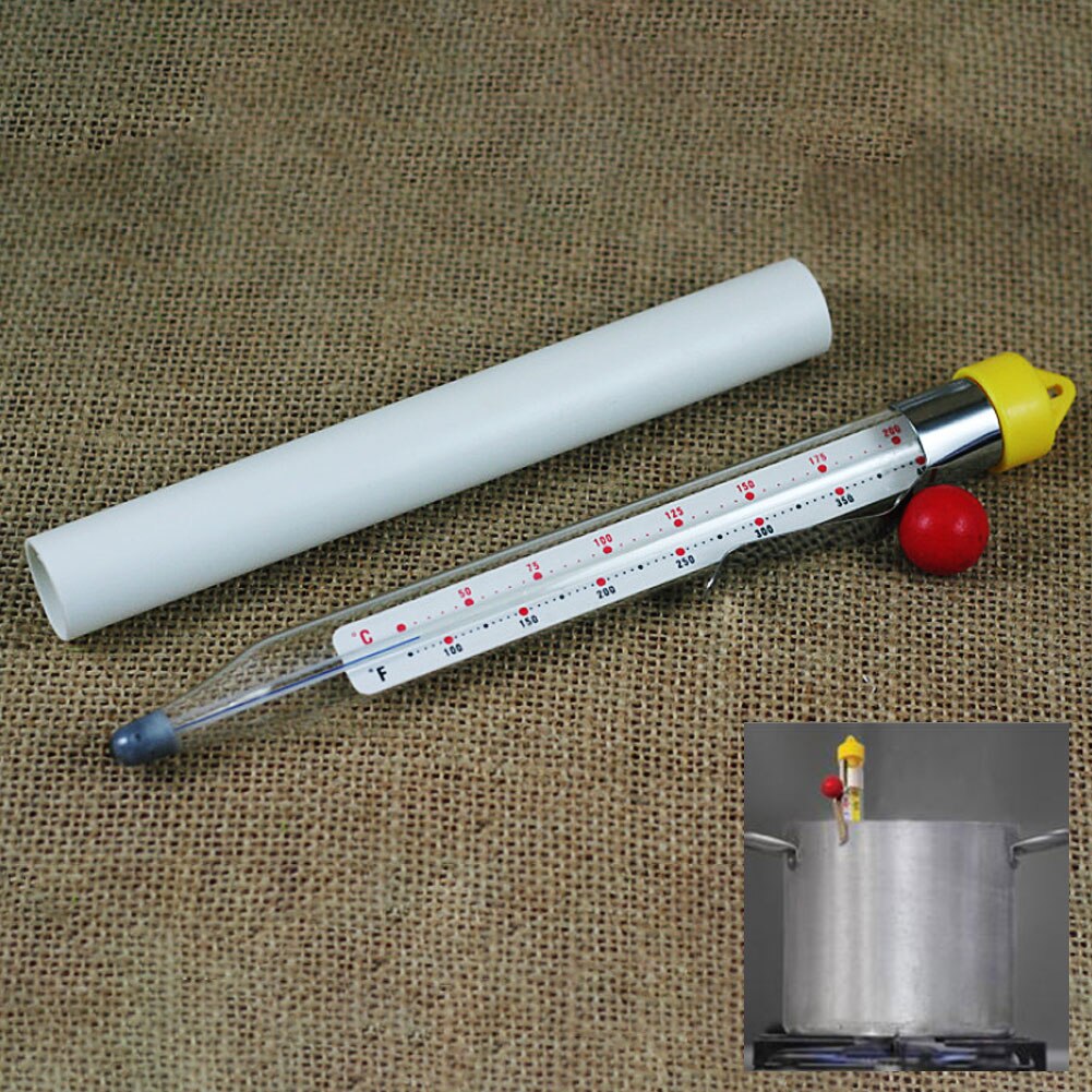 1pc Portable Transparent PVC Shell Food Safe Kitchen Food Thermometer Candy Jam Sugar Temperature Gauge Easy to Read