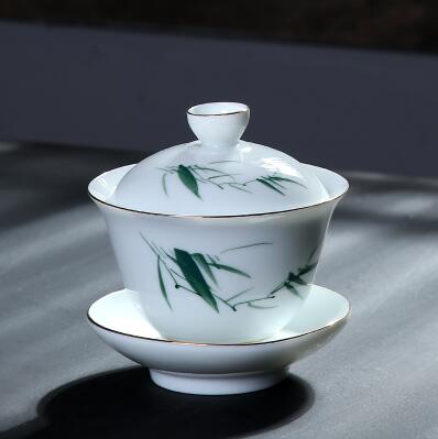 Keramisk tekande elkedel gaiwan håndmalet tekop porcelæn kinesisk kung fu tesæt: Stil a
