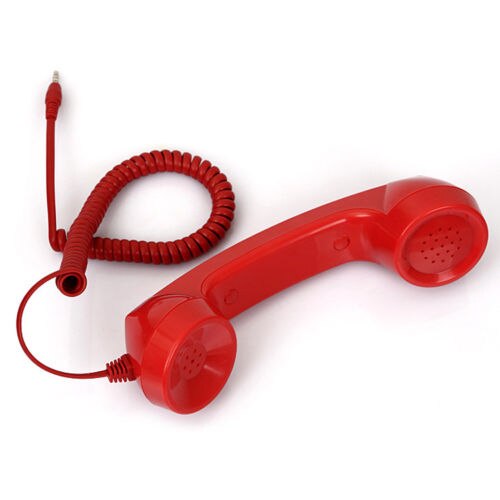 til mobil 3.5mm mikrofon retro telefon mobiltelefon håndsett mottaker strålingssikker: Rød