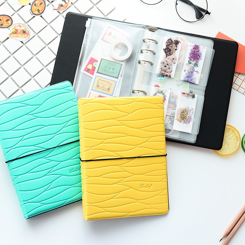 Tamaño A5 A6 hojas interiores de PVC esmerilado transparente porta álbum de fotos accesorios de álbum de recortes pegatinas bolsillos de almacenamiento
