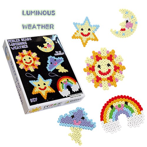 JINLETONG Hama Beads 5mm perline con fusibile luminoso set animali fai da te puzzle perline di ferro set giocattoli educativi di intelligenza fai da te: HAB021-5