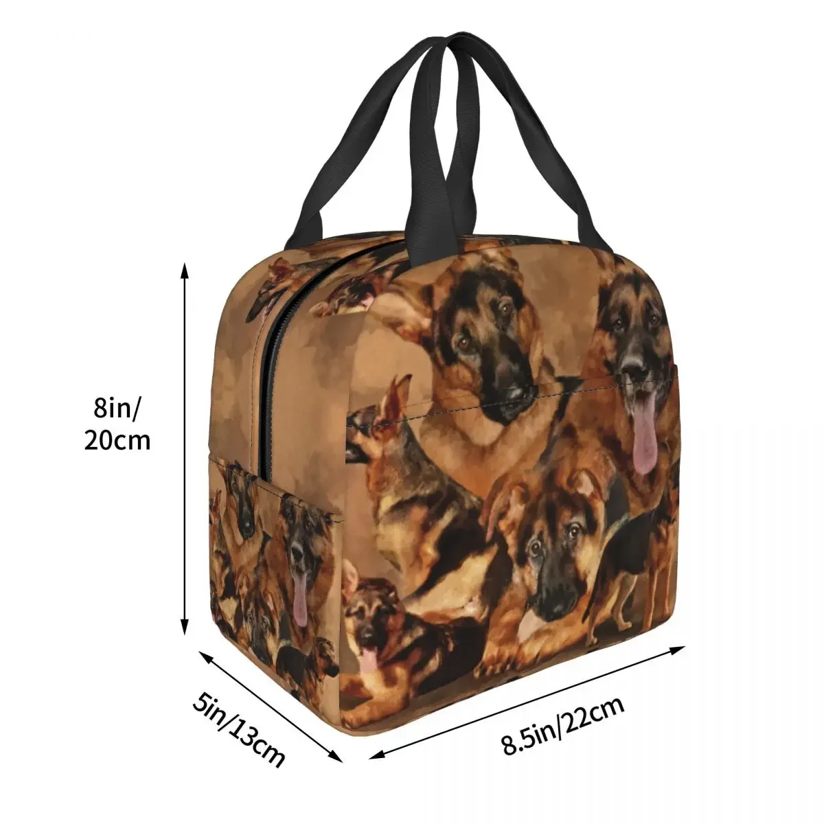 Fiambrera Kawaii de perro pastor alemán para mujer, amante de las mascotas, refrigerador térmico, bolsa de almuerzo con aislamiento para alimentos, escuela, niños y estudiantes