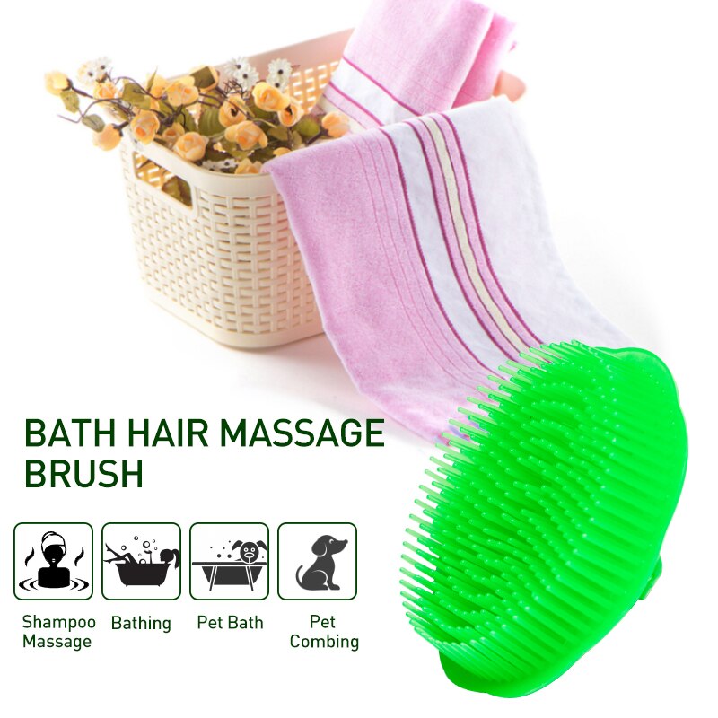 Cepillo de masaje para cabeza, champú para masaje, peines, lavado de pelo, cuero cabelludo, cabeza elástica de silicona, peine de Spa, herramienta de estilismo redondo, 1 Uds.