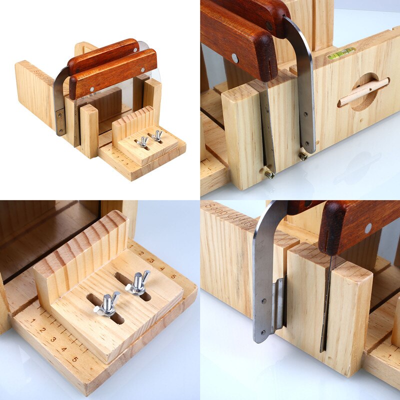 3pcs/set DIY Soap Kits Soaps Making Tool include Wood Cutting Box+1200ml Silicone Mold+Straight Blade Manual Soap Supplies