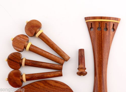 Kit Accessoires Violon UPKOCH - Cordier, Chevilles, Mentonnière En Bois De Jujubier, DIY
