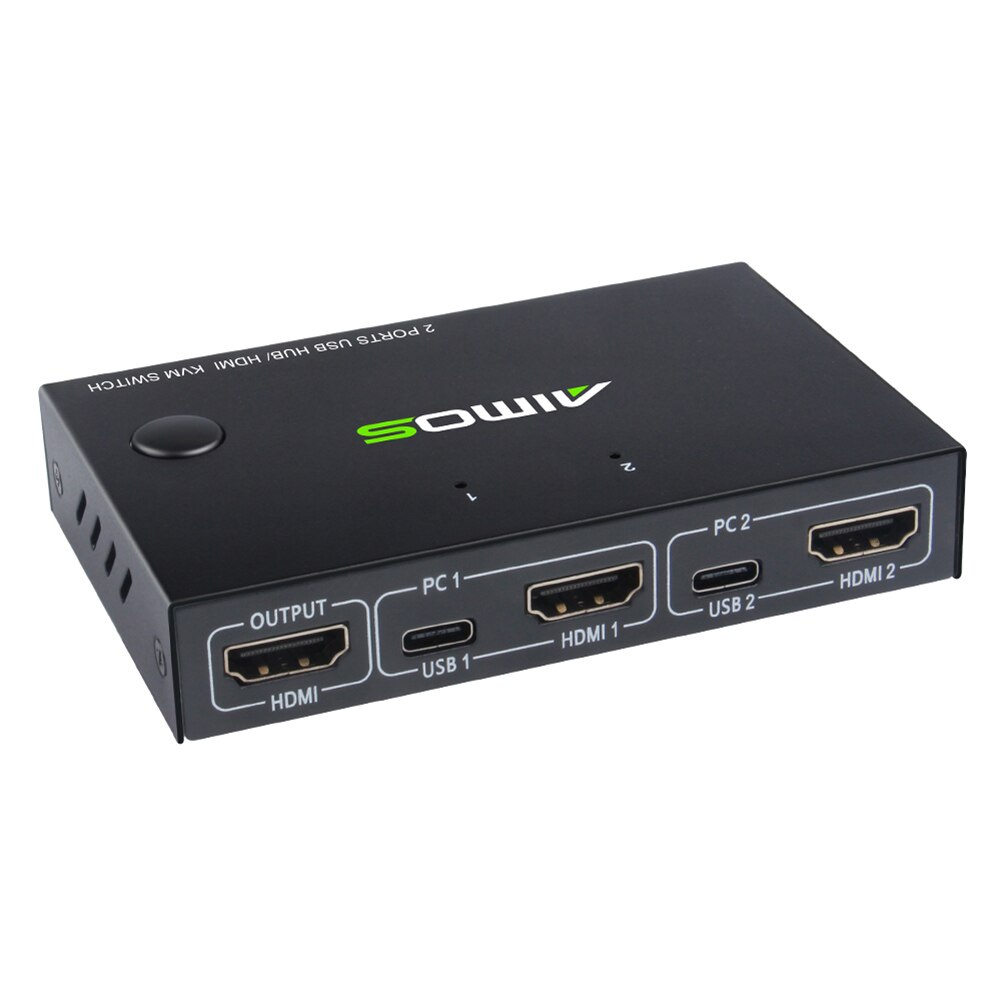 Ut 4k usb hdmi kvm switch box video display usb switch splitter för 2 pc delande tangentbord mus skrivare plug and paly: Default Title