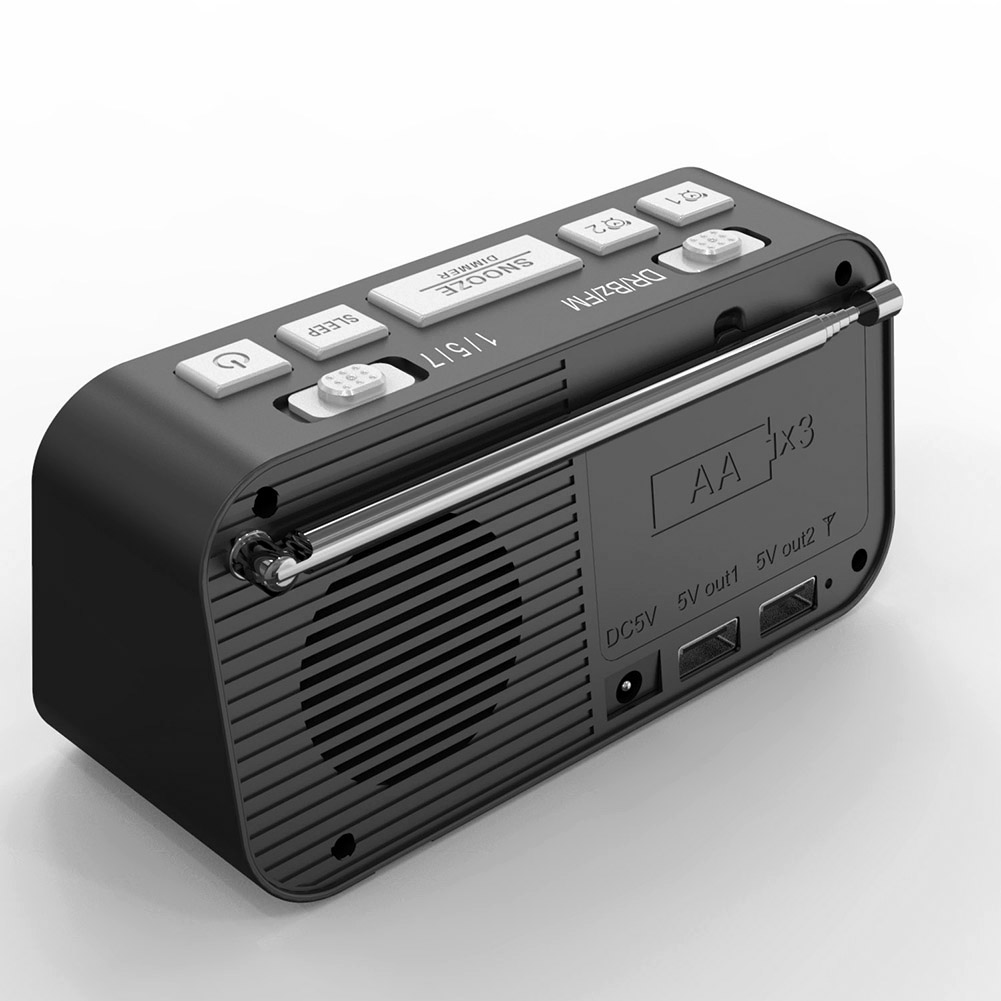 Cyfrowy radiobudzik biurkowy A1 Podwójny port ładowania USB Radio DAB FM z programowalnym wyłącznikiem czasowym anteny
