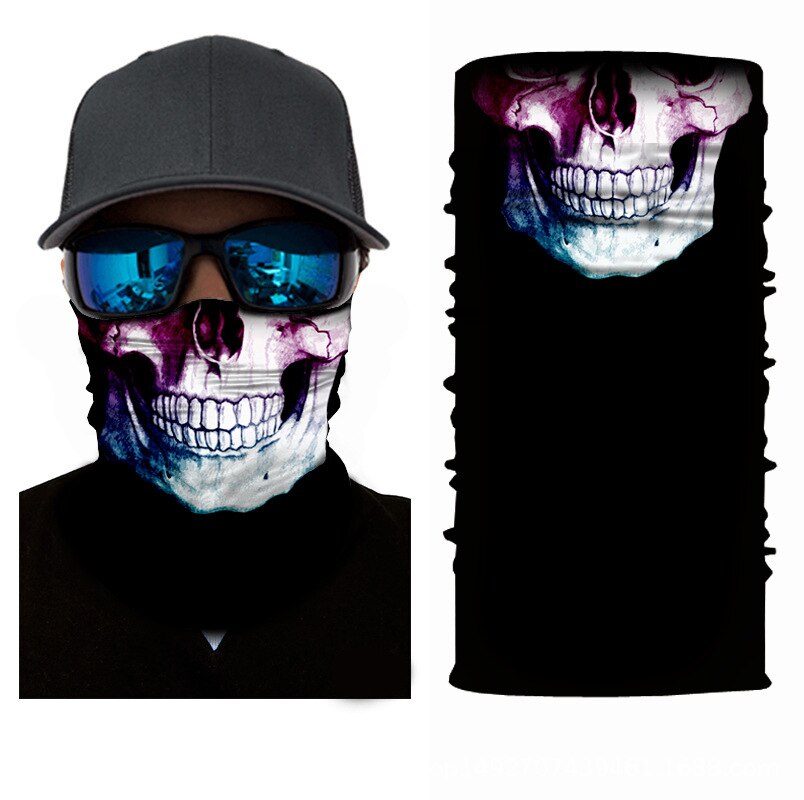 High Elastic 3D Skull Seamless Bandana Cycling Scarf Headwear Face Mask Tube Bike Ski Hiking Magic Bandanas Balaclava Unisex