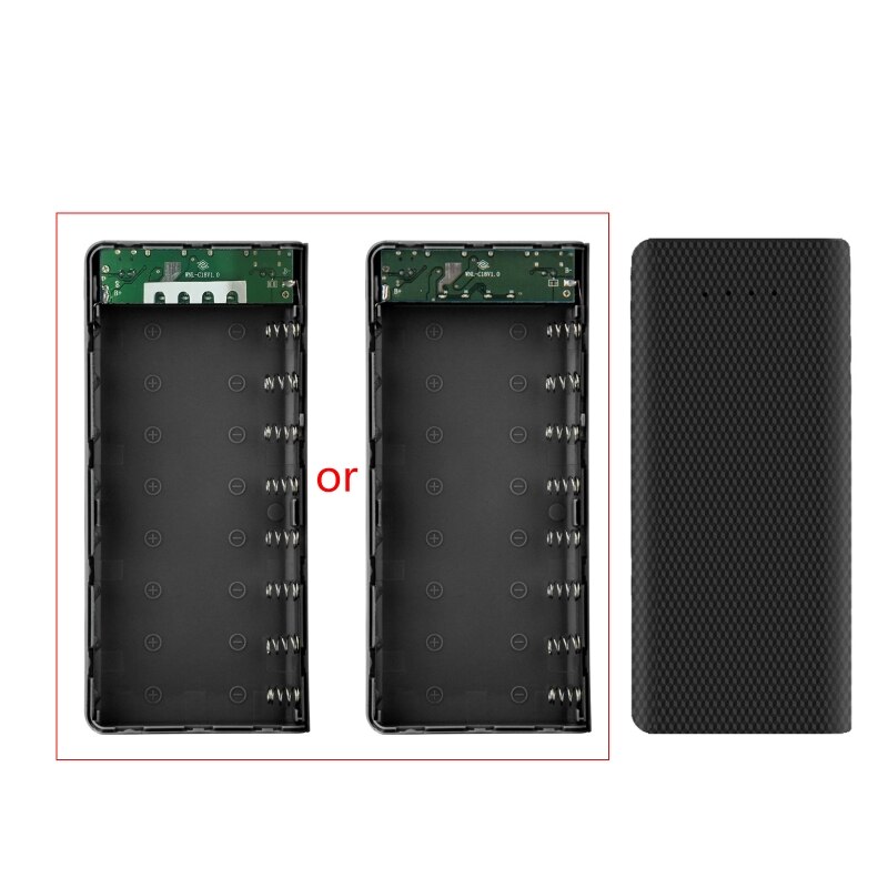 Indicator Dual USB 8x18650 Battery Case Power Bank Shell Portable External Box without Battery Powerbank Protector