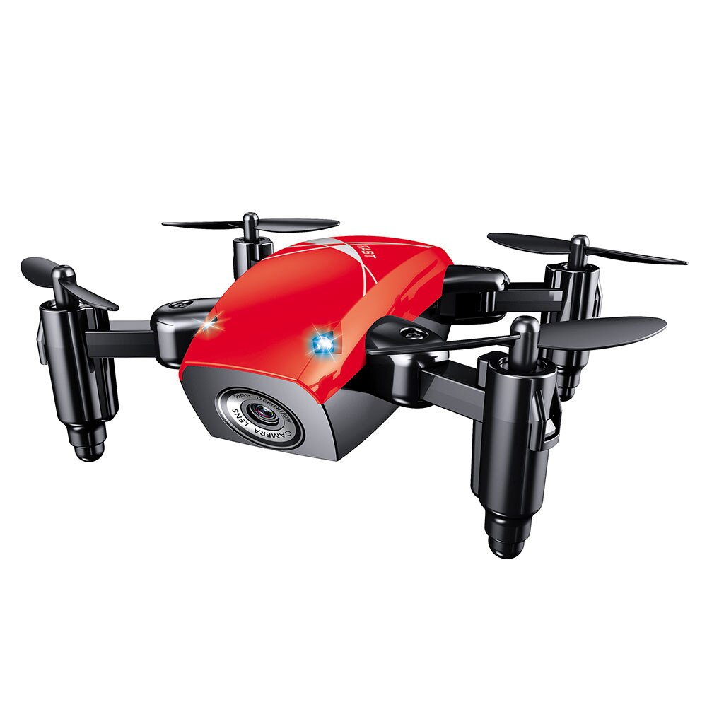 S9 Foldable Mini drone with camera Pocket Drone Micro Drone RC Helicopter With HD Camera Altitude Hold Wifi FPV Quadcopter Dron: Red with Camera