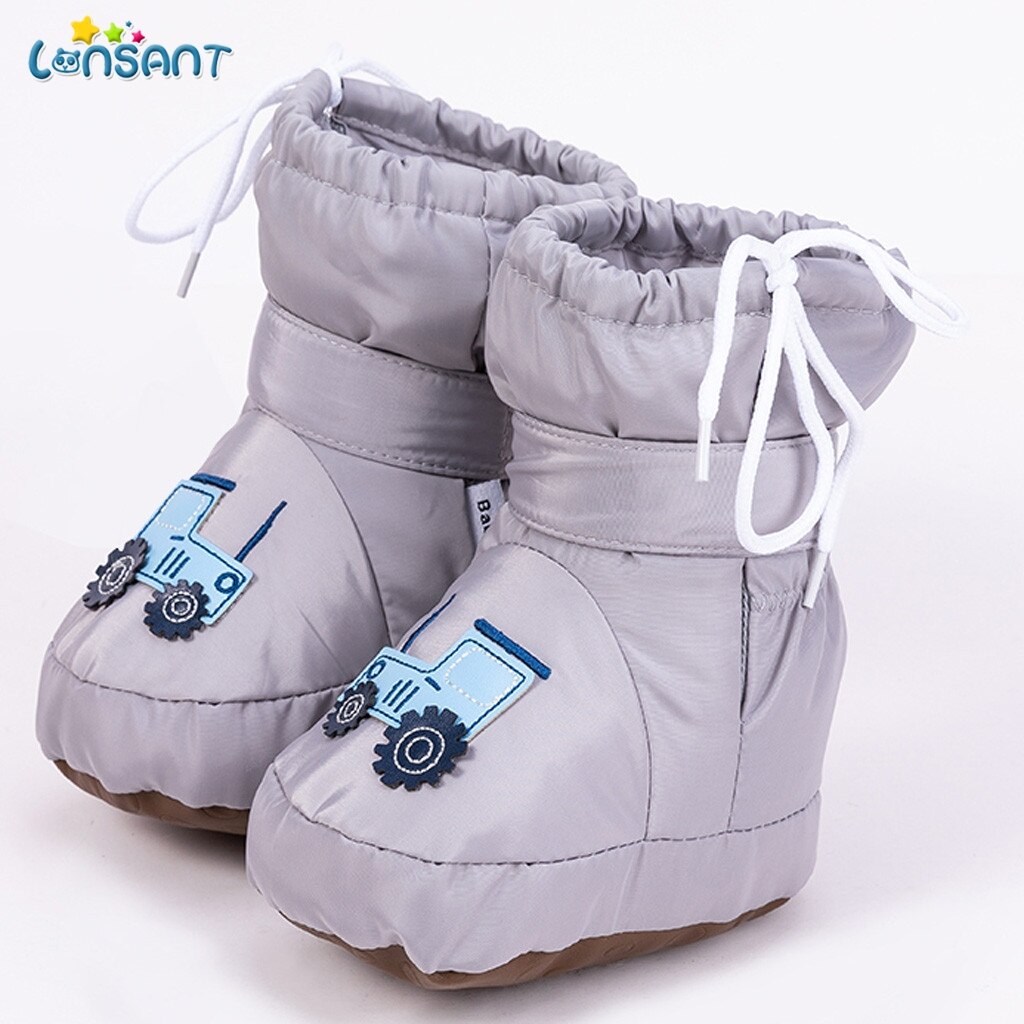 LONSANT Herbst Winter Baby freundlicher Jungen Mädchen Baumwolle Ersten Wanderer Warme Stiefel Einfarbig Gedruckt Komfortable Weichen Schnee Stiefel N30