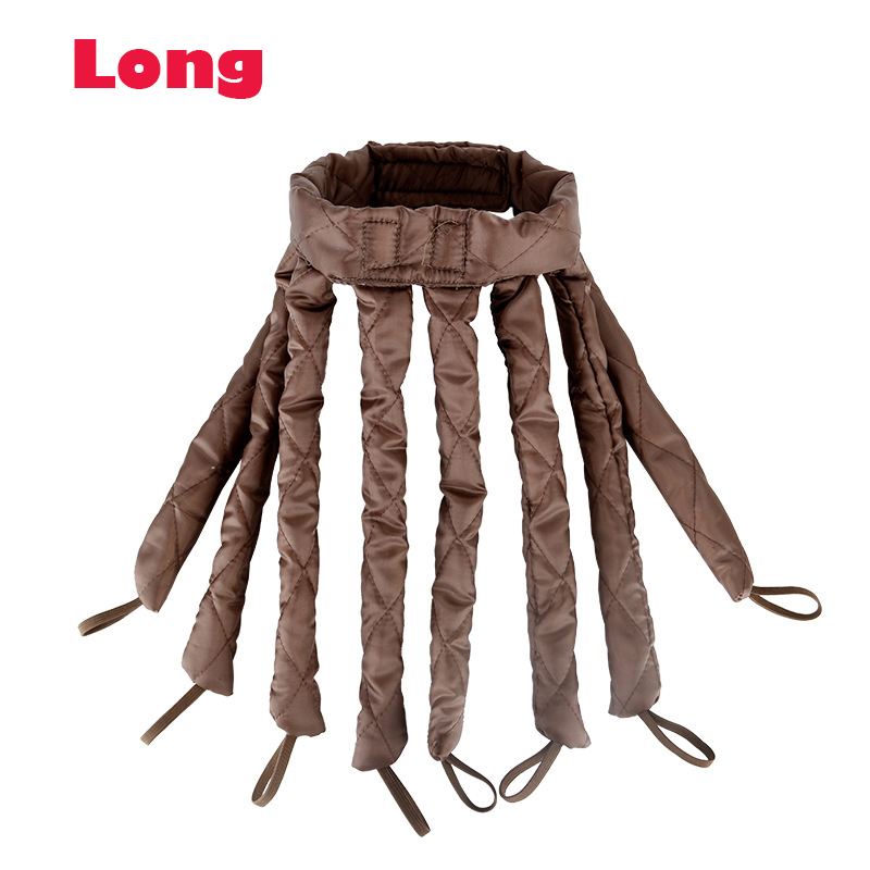 Bigoudi pieuvre pour cheveux, bande de cheveux, pas de chaleur, éponge de sommeil, fer à friser, boucles sans chaleur, produits de beauté, accessoires: long hair Brown