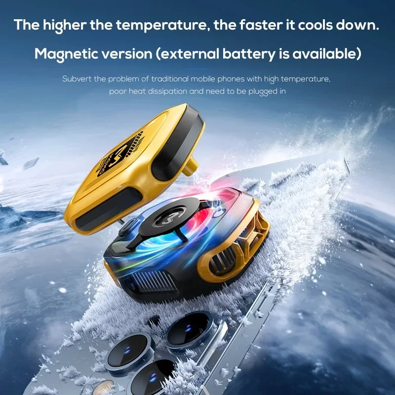 MEMO CX12, Mobile Phone Cooler with External Battery, Magnetic Semiconductor Ice Cooling Fan Radiator with AI