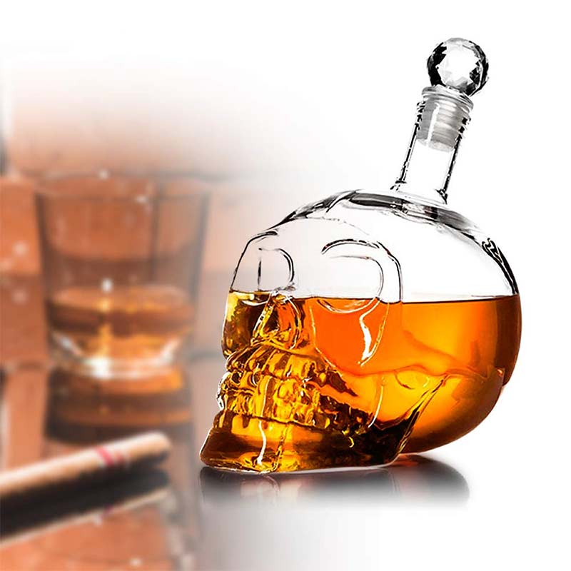 1000350/500/ML Kristall Schädel Flasche Wodka Schädel Erschossen Glas Flasche Mit Kork Schädel Kopf Glas Karaffe Für Whiskey Wein Geister