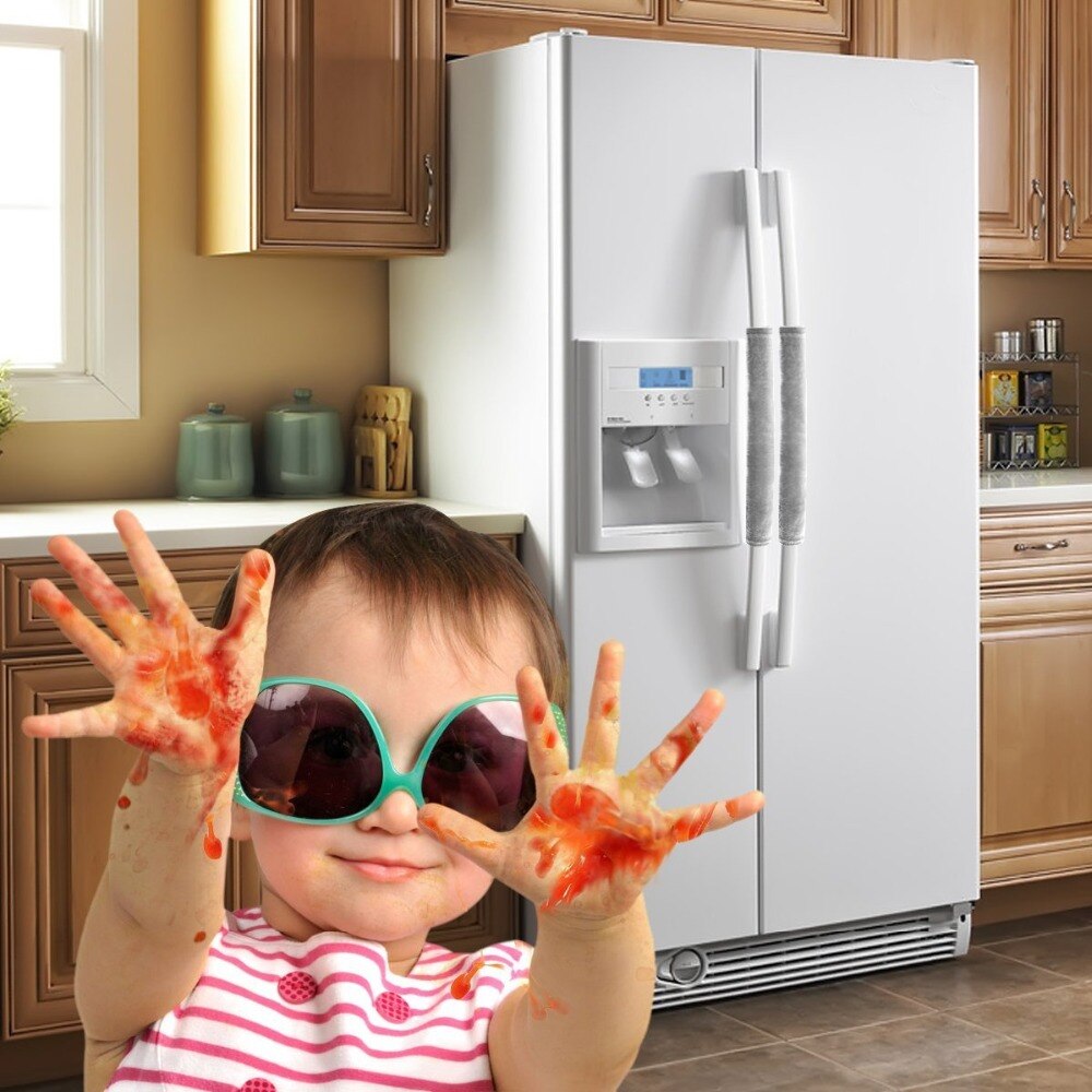 Køleskabsdørhåndtag dække køkkenapparat indretningshåndtag antislip beskyttelseshandsker til køleskab ovn holde fingeraftryk