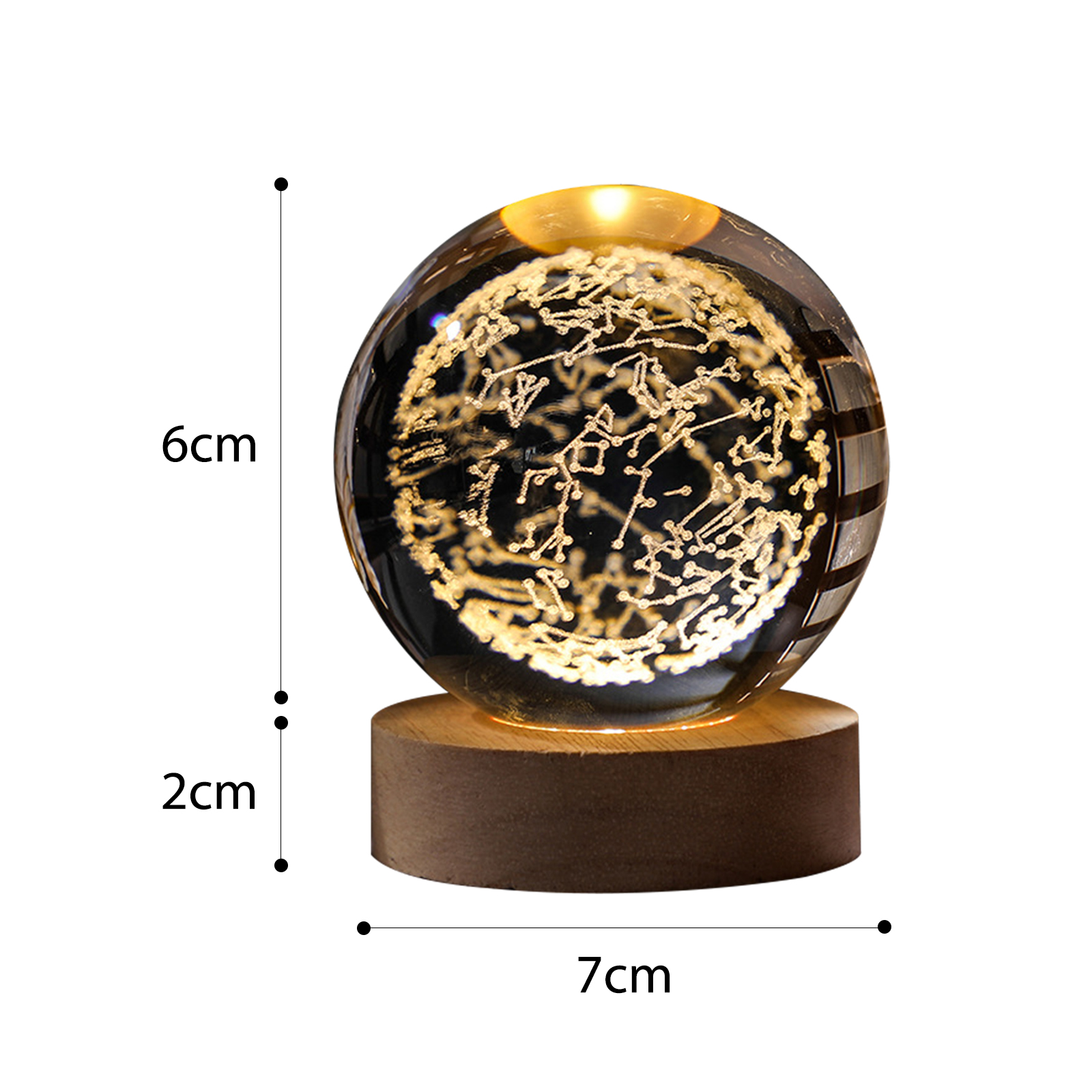 LED Kristall kugel Nachtlicht USB Aufladen 3D gravierte Mond Planet Galaxie Astronaut glühenden Kristall kugel Tisch lampe Geburtstags: Pflaume