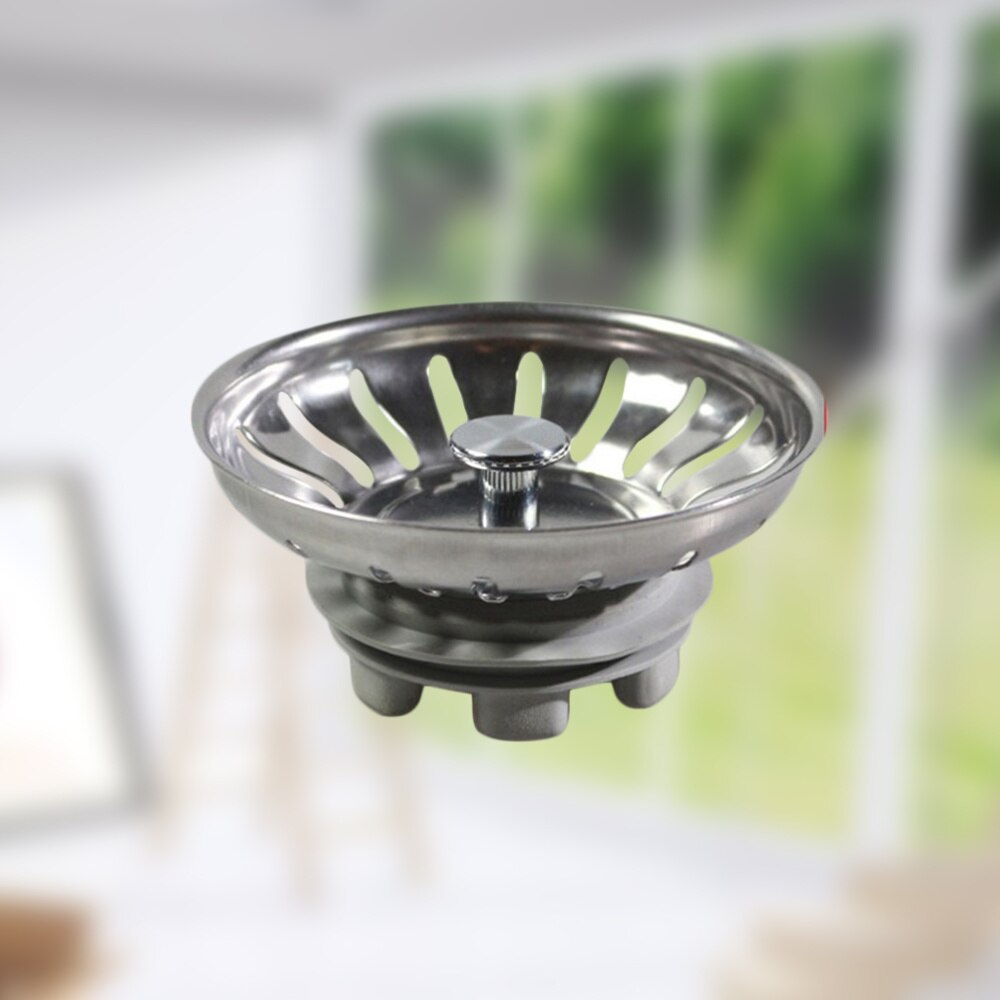 Gootsteen Zeef Roestvrijstalen Keuken Vuilophaal Zeef Sink Afvoer Catcher (Zilver)