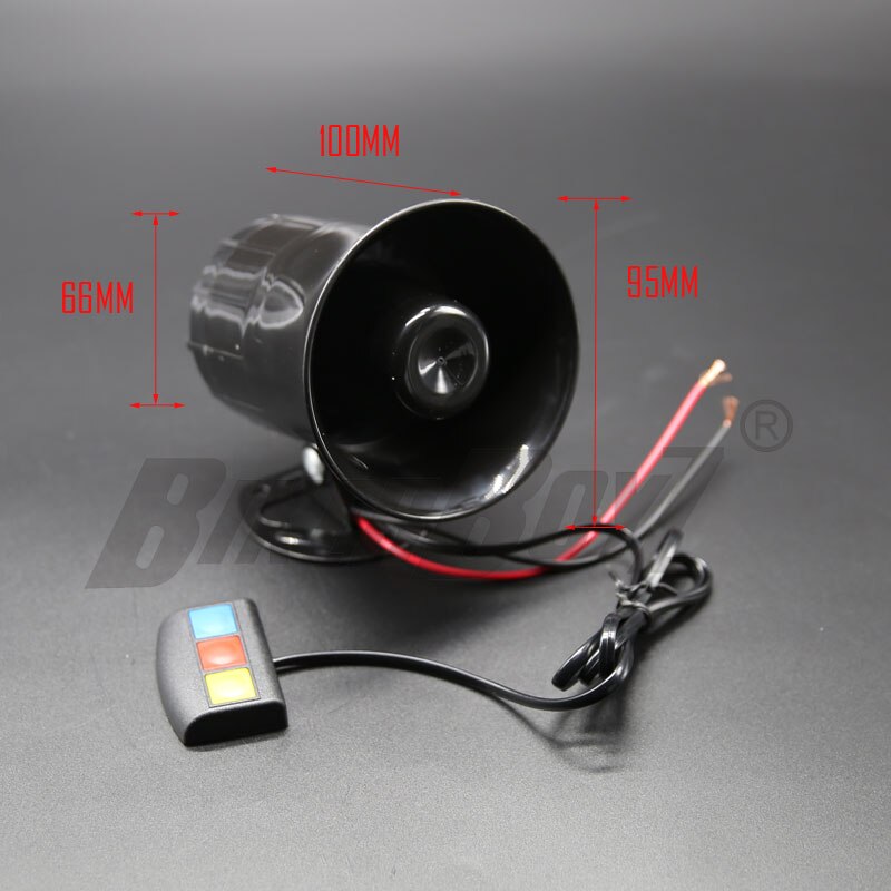 Bocina de coche con 3 tonos de sirena para Moto, altavoz de 12V, alarma de coche, sonido: Default Title