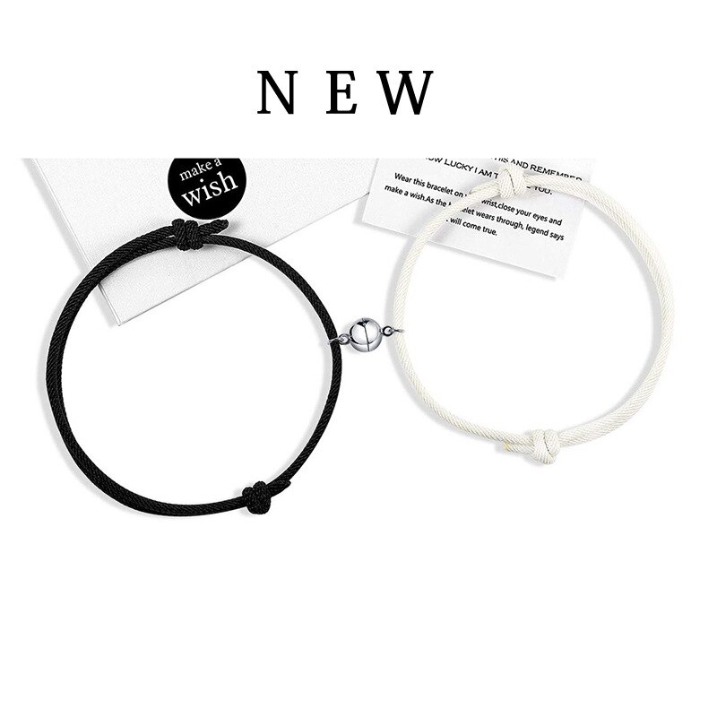 Minimalist Paired Bracelet For Lovers Adjustable Lucky Red Braslet Rope Long Distance Magnet Couple Braclet Christmas