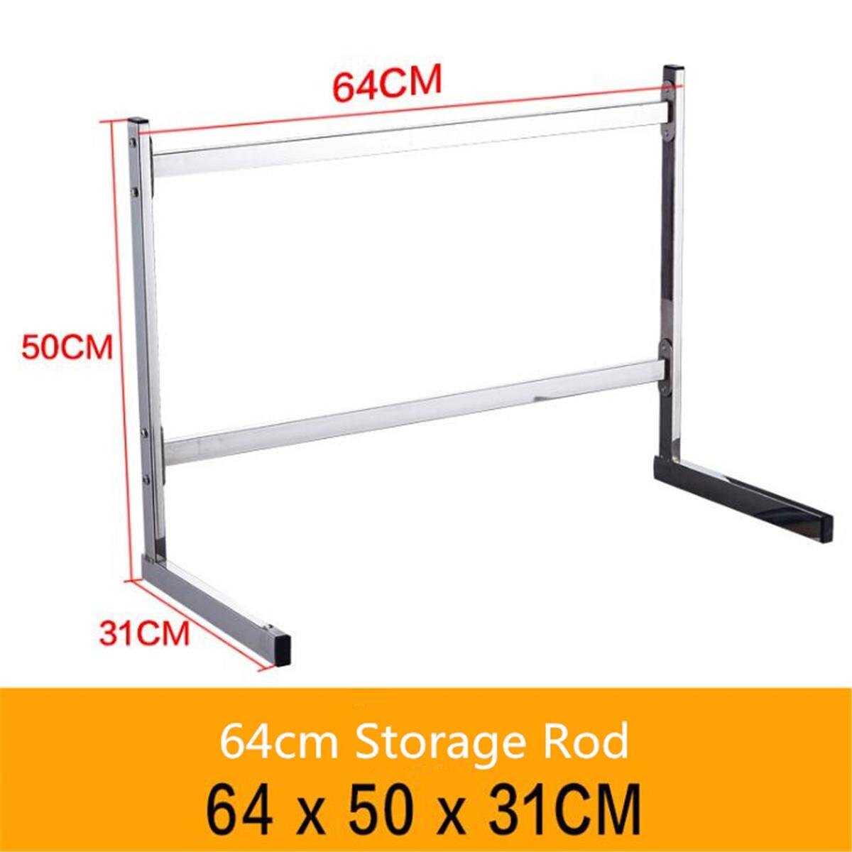 Stainless Steel Kitchen Shelf Storage Holders Bowl Dish Rack Organizer Utensils Storage Supplies Drying Bowl Sink Rack: 64cm Storage