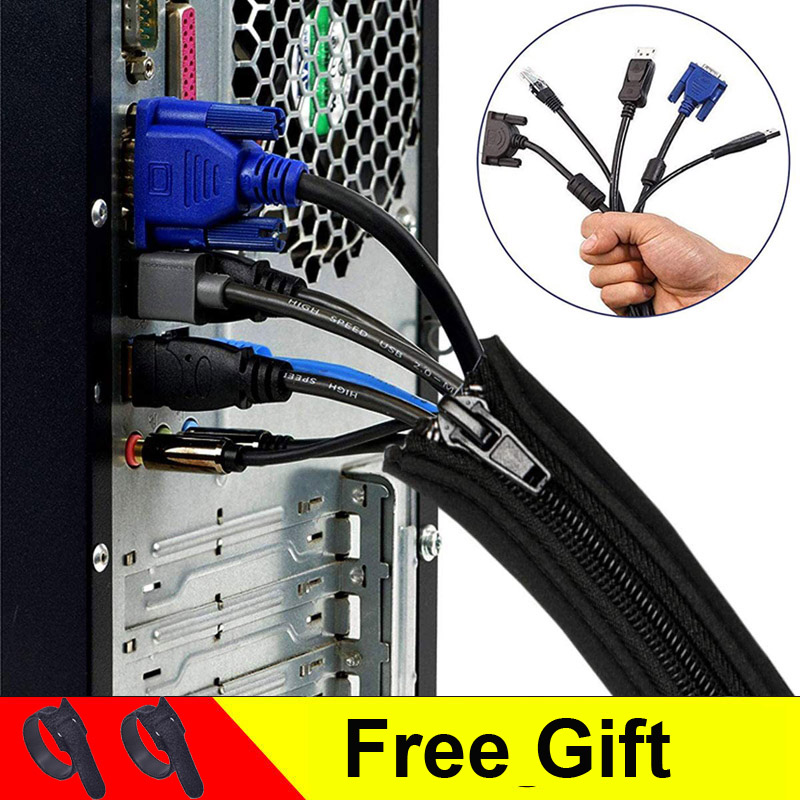 Rits Kabel Mouw Flexibele Draad Kabelbeheer Kabel Draadbeschermer Computer Kabel Organizer PC Kabelbeheer Cover