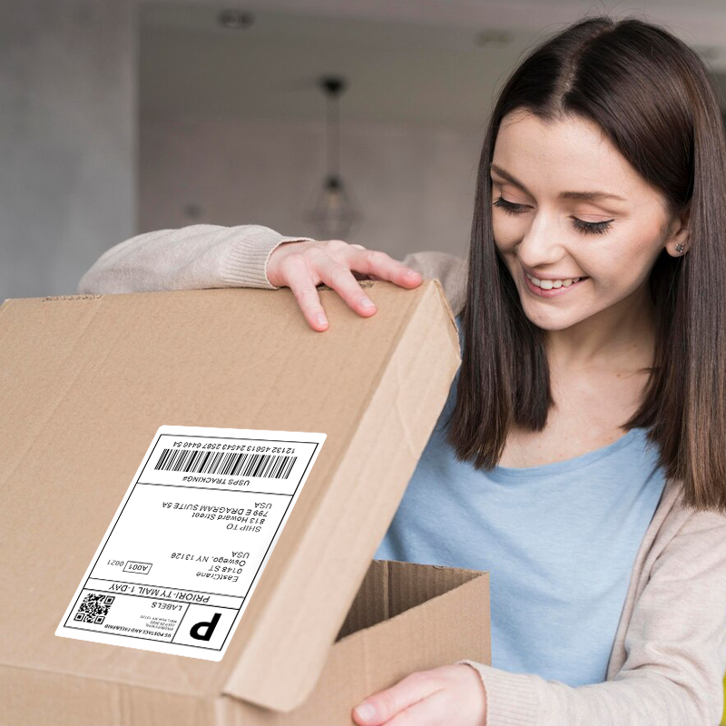 500/350 Blatt 4"x6" Thermo-Etikettenpapier 100x150mm selbstklebende Aufkleber für Thermo-Versandetiketten DHL UPS äußern Barcode-Etikett