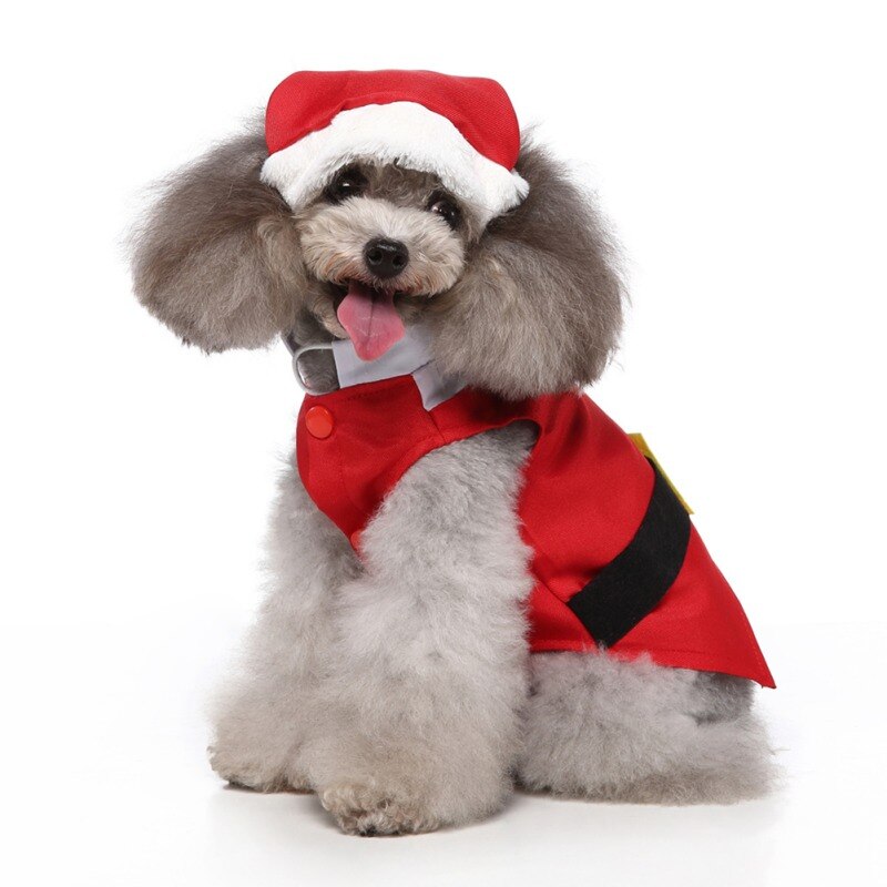 Christmas Santa Claus Costume, Funny Pet Cosplay Costumes Suit