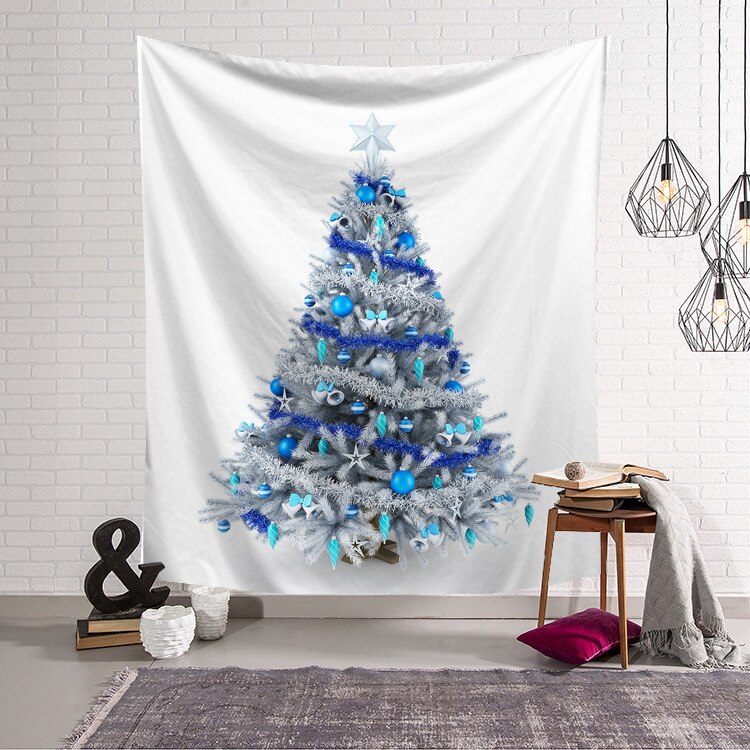 Tapisserie de noël maison tenture murale Polyester arbre de noël motif couverture salon accessoires décoratifs: 4