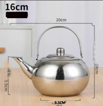 Inductie Kookplaat Bal Vorm Roestvrij Staal Duurzaam Waterkoker Theepot Restaurant Home Met Filter Veilig Koffiezetapparaat Hotel: 16CM 1.3L