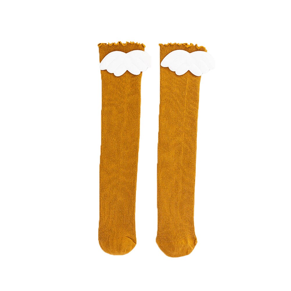 Kids Baby Girls Stockings Solid Color Cotton Casual Long Tube Stockings White/Black/Gray/Ginger: YELLOW