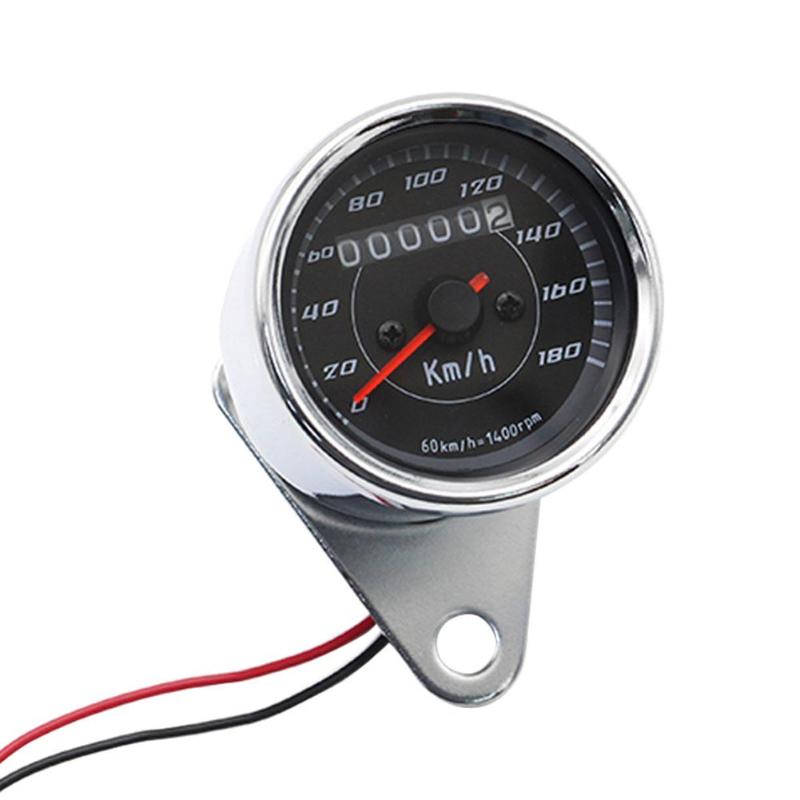 Duurzame Motorfiets Snelheidsmeter Klassieke Delicate 12V Motorfiets Snelheidsmeter Kilometerteller Met Neutrale Gear Richtingaanwijzer: Zilver