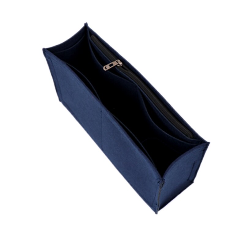 Til kelly 25/28/32 håndtaske makeup taske organisere lynlås taske indsats base shaper filt toiletartikler opbevaringstasker rejse kosmetik taske pige: Blå til kelly 28
