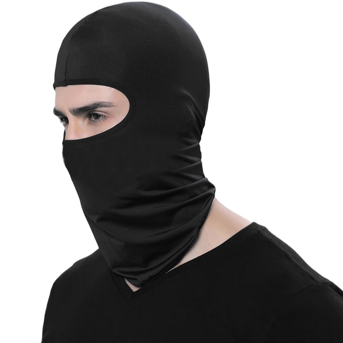 Winter Warm Ski Board Winddicht Cap Sporten Neck Gezichtsmasker Politie Fietsen Bivakmutsen Motorfiets Gezichtsmasker: Black
