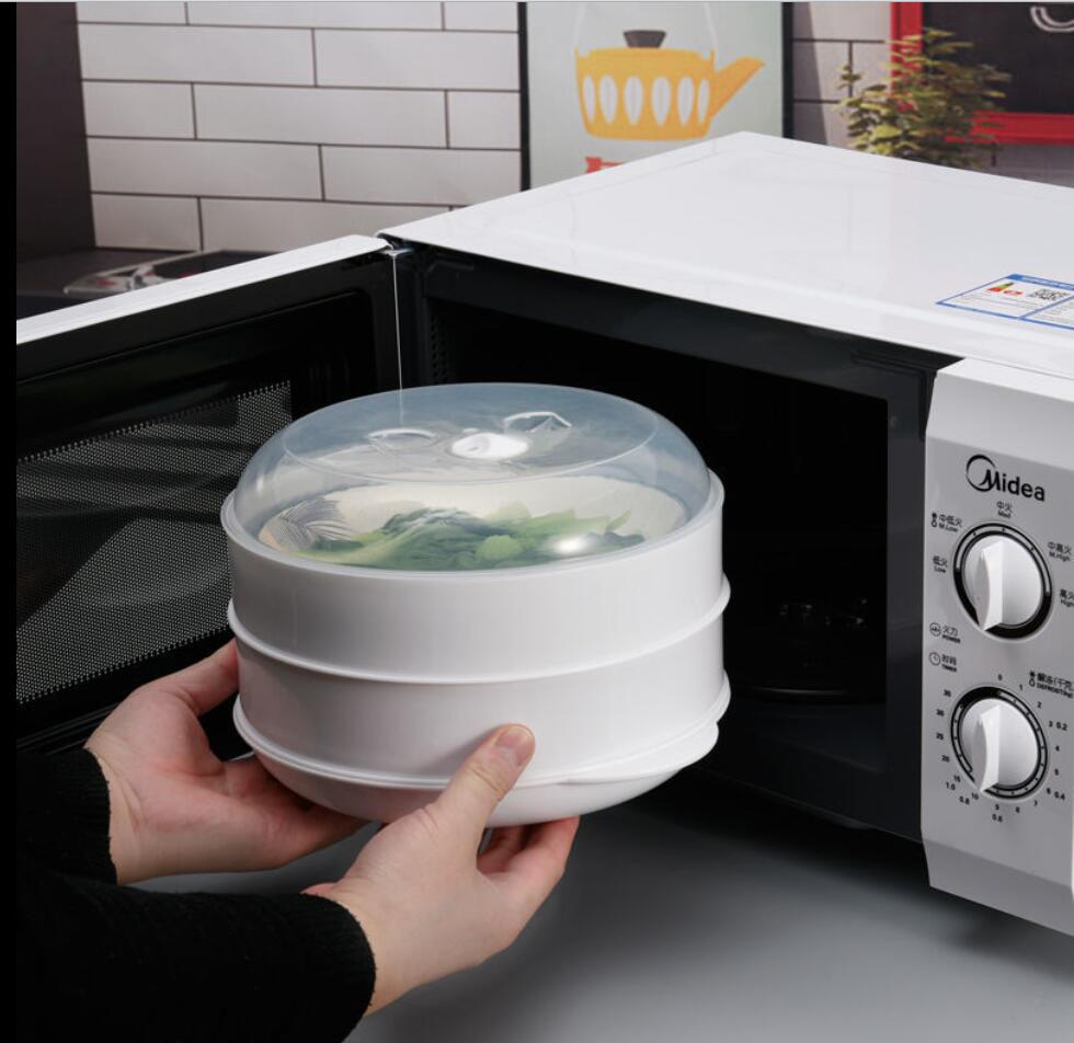 Microwave Rice Cooker Portable Food Container Multi-Function Steamer Rice Cooker Lunch Box Steamer: 26cm double layer
