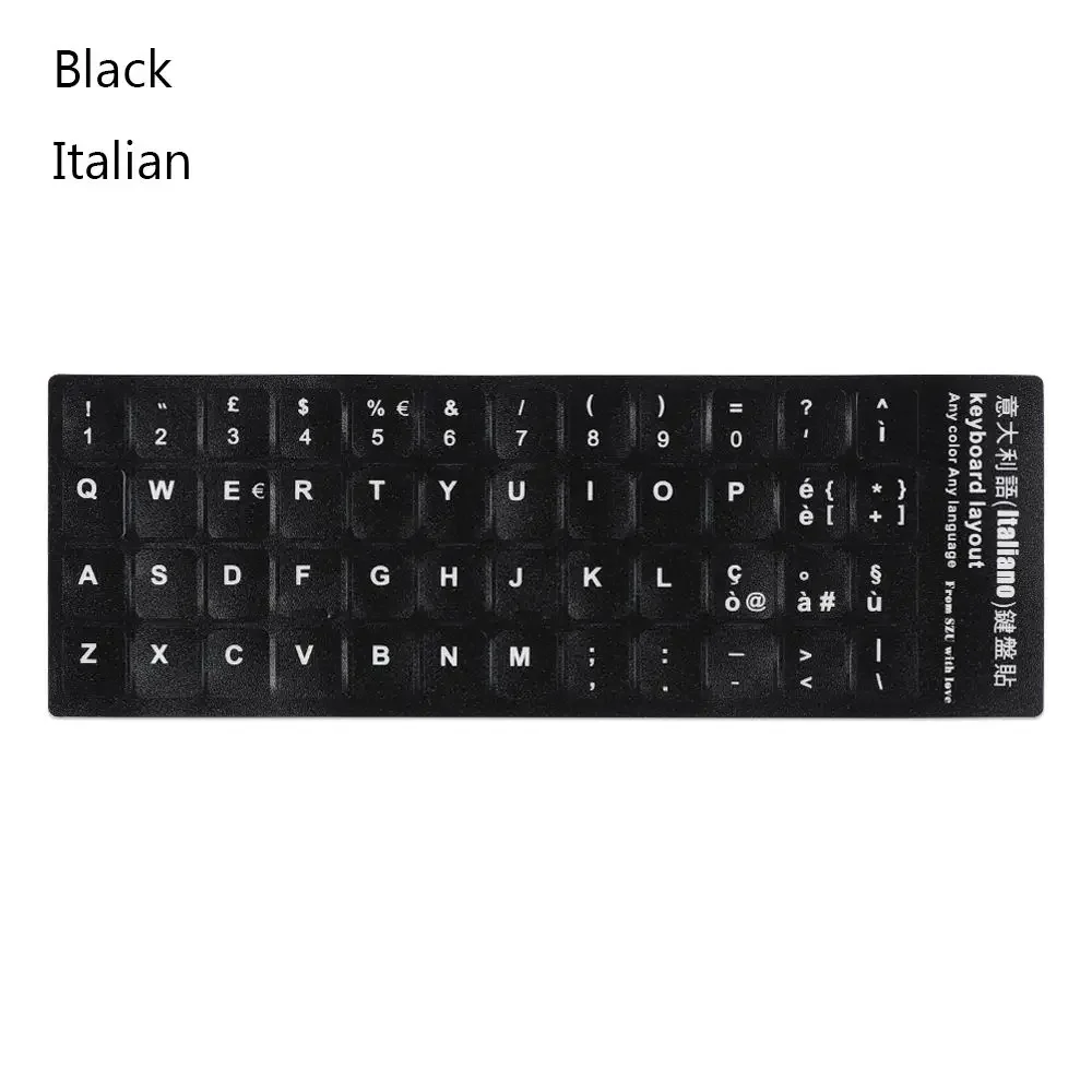 DIY Multi-language Keyboard Stickers Spanish/English/Russian/Deutsch/Arabic/Italian/Japanese Letter Replacement For Laptop PC: PURPLE