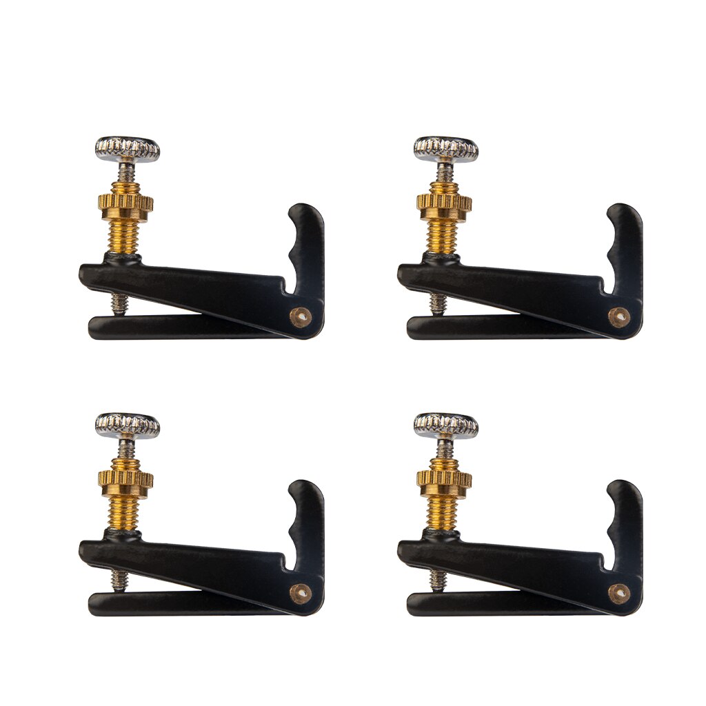 4 Stuks 4/4 3/4 Viool Metal Fine Tuner Richter Onderdelen Viool Onderdelen: 4pcs Black 44 34