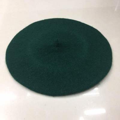 Vinter dam hatt vintage basker ull 32 färger keps pillbox hatt gorras planas hombre hattar basker boinas mujer ull mössa hatt: Mörkgrön