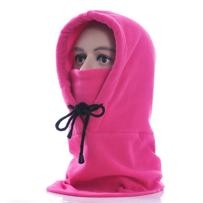 Thermal Fleece Balaclava Hat Hooded Neck Warmer Winter Sports Snowboard Face Mask For Men Bike Helmet Masked Cap