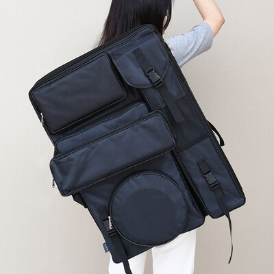 Waterproof 4k Large Art Bag For Drawing Board painting Set For Artist Students Art Set Sketching Tools Travel Bag Art Supplies: Black