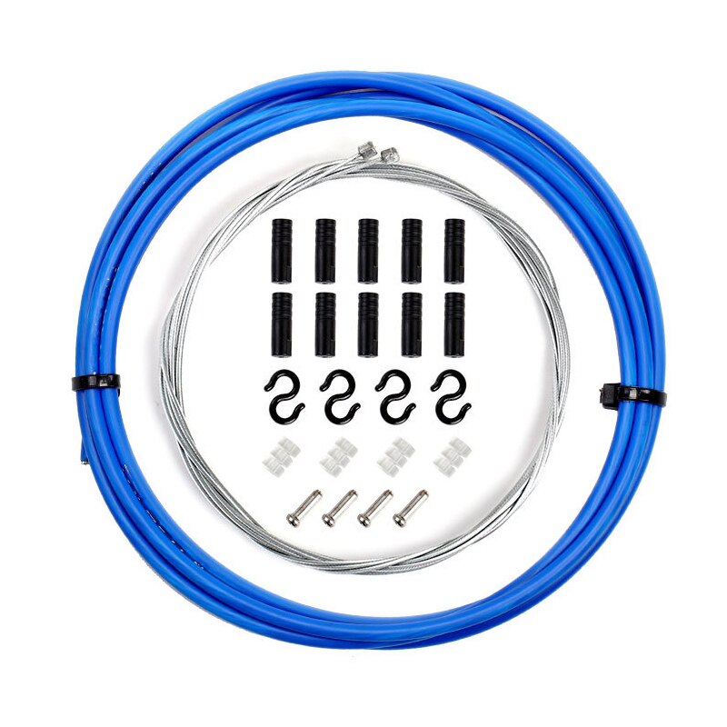 Front Rear Inner Outer Wire Brake Gear Cable Set Bike Bicycle Shifter Cable Practical Bicycle Speed Cable Effectively Upgrading: Navy Blue