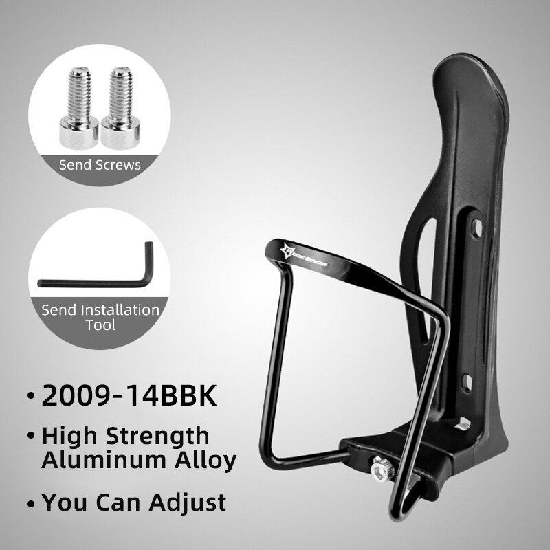 ROCKBROS Bicycle Water Bottle Holder Ultralight Aluminium Alloy Adjustable Bicycle Bottle Cage Cup Holder Bicycle Accessories: 2009-14BBK