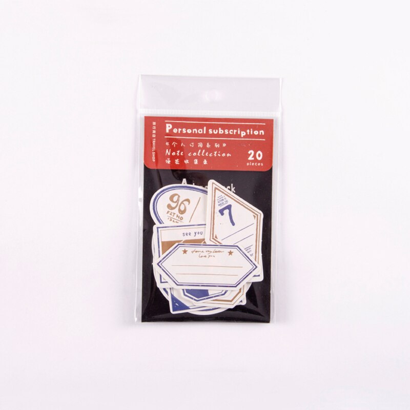 XINAHER 20pcs/bag Vintage junk journal Writable travel label DIY scrapbooking album diary happy planner decoration paper