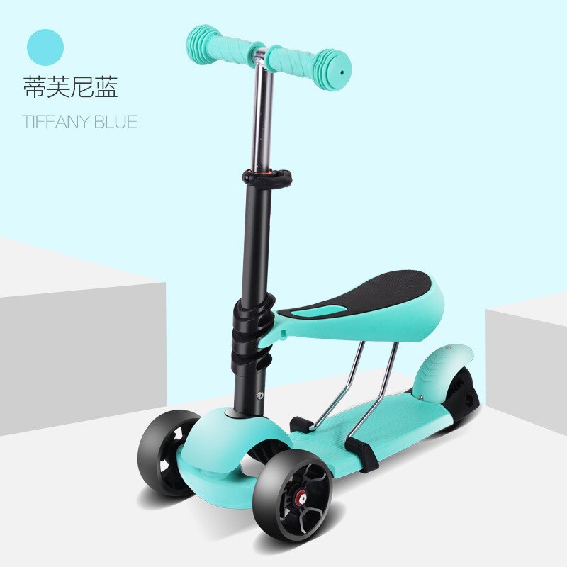 Phoenix Children’s Skateboard 2-6 Years Old 3 Baby Can Sit Can Ride Slide Single Foot Slip Kids Three-in-One Pulley: Blue  Lightweight Dual Purpose Deconstructable   Suitable for 1 6 Years Old 