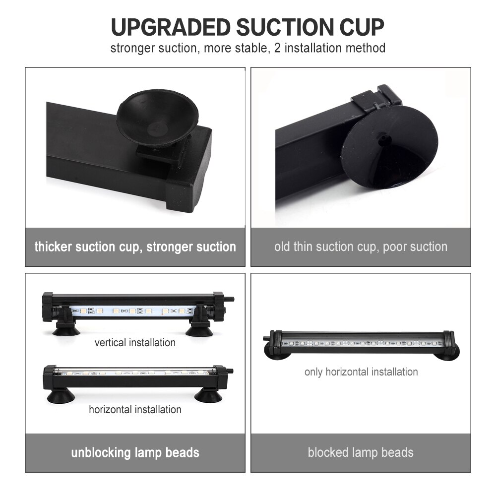 EU/US Plug 18-48CM 5050 RGB LED Aquarium Air Bubble Light Fish Tank Bar light Aquatic Submersible Lamp Waterproof RF Controller