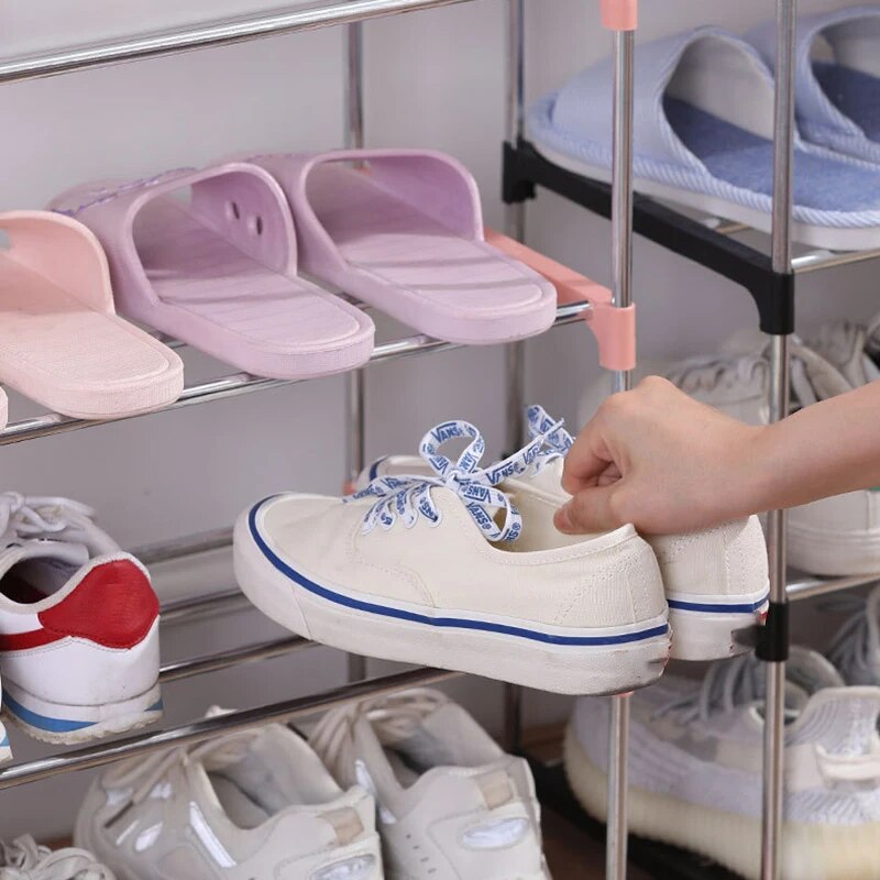 3/4 Schuhregal, mehrschichtiges und platzsparendes Schuhregal für einfache Aufbewahrung und Aufbewahrung Ich bin Haushalt, drei und vierlagige Schuhregale