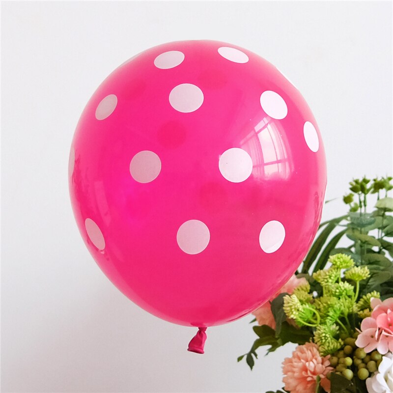 10pcs 12 Inch Colorful Wedding Valetines Day Agate Marble Wave Point Balloons Birthday Decoration Happy Year Decor: Wave point rose red