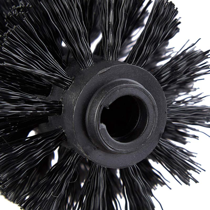 Toiletbørstehoved i et sæt  of 5 løse toiletbørster 12mm tråd udskiftning børstehoved diameter 7 cm sort