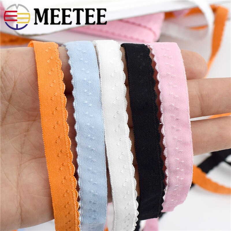Meetee 22/45m 11mm nylon elastische band voor ondergoed schouderband dubbellaagse rand vouw bh-riem veerbanden diy naaien