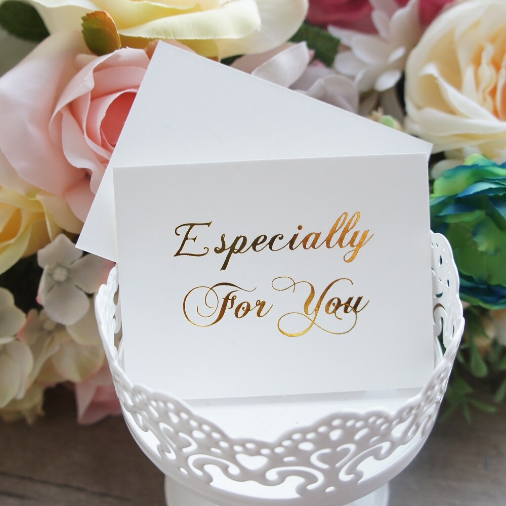 multi-use 25pcs Mini especially for you Card gold with transparent white envelope Scrapbooking party invitation DIY card